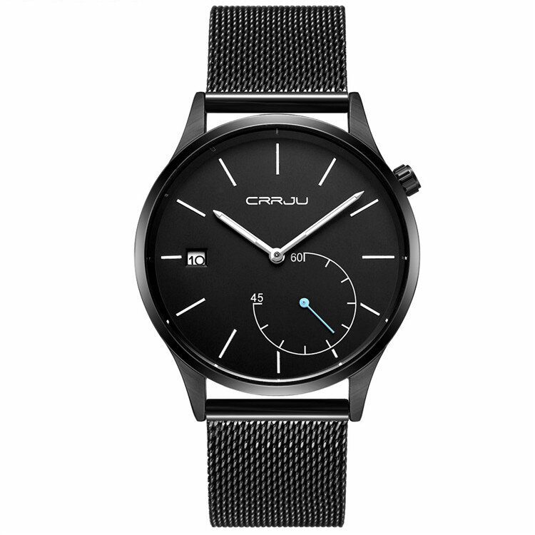 Casual Calendar Lærrem Working-dials Herre Armbåndsur Quartz Watch