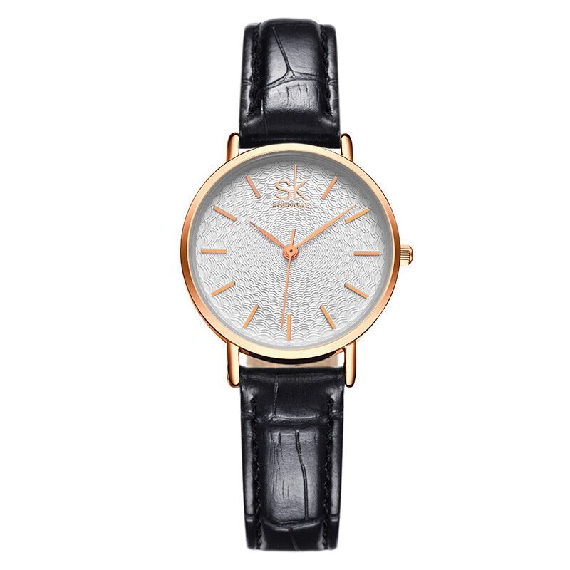 Casual Style Ultra Tynn Damearmbåndsur Mesh Steel Band Quartz Watch