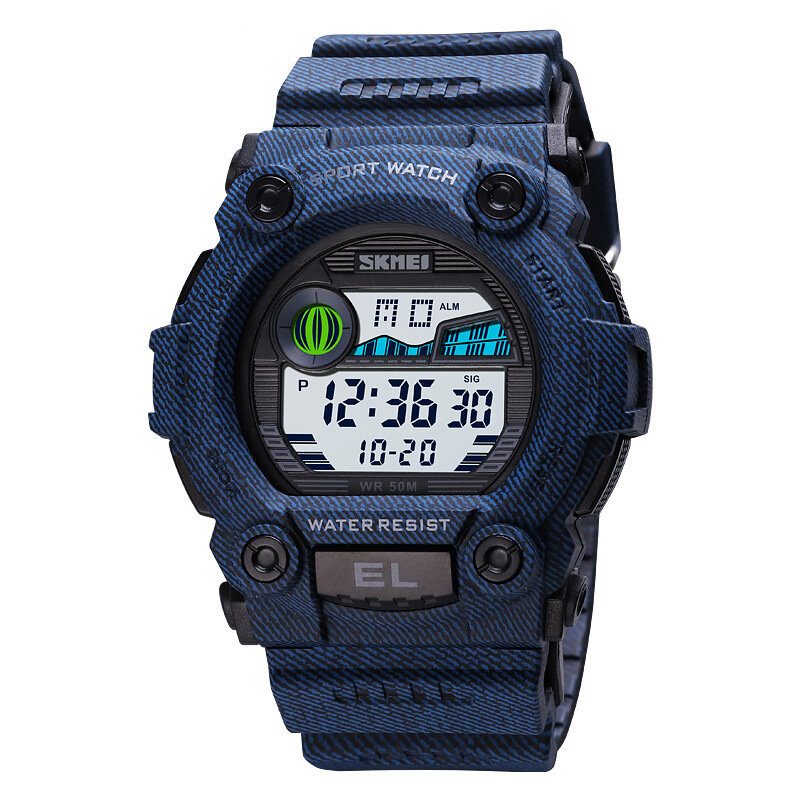 Chronograph Sport Herre Armbåndsur Lysende Display Vanntett Led Digital Watch