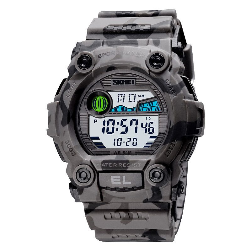 Chronograph Sport Herre Armbåndsur Lysende Display Vanntett Led Digital Watch