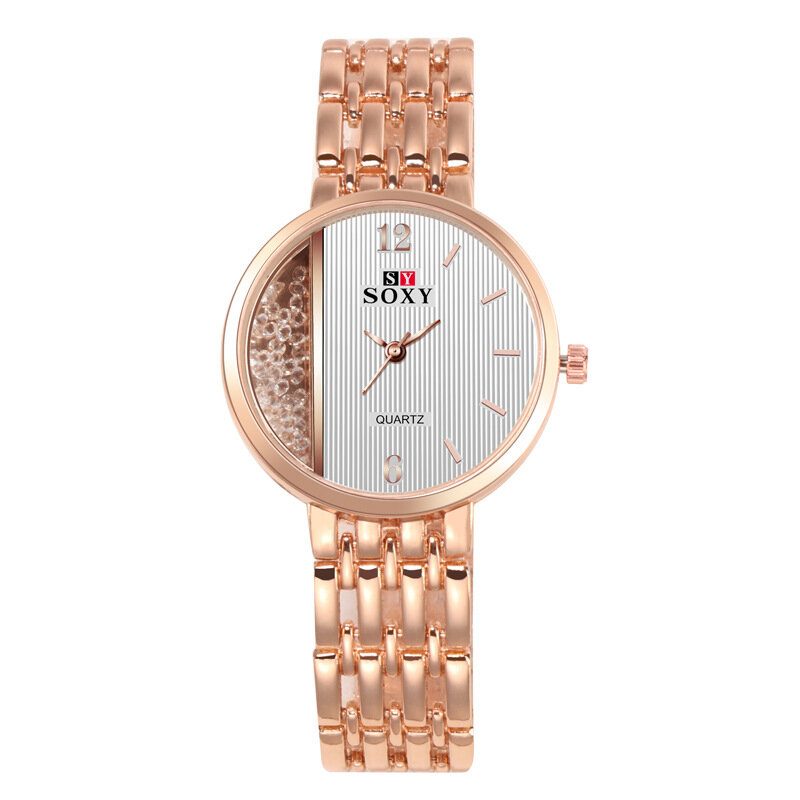 Crystal Casual Style Dame Armbåndsur Unik Design Quartz Watch