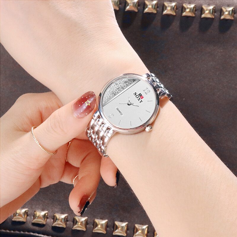 Crystal Casual Style Dame Armbåndsur Unik Design Quartz Watch