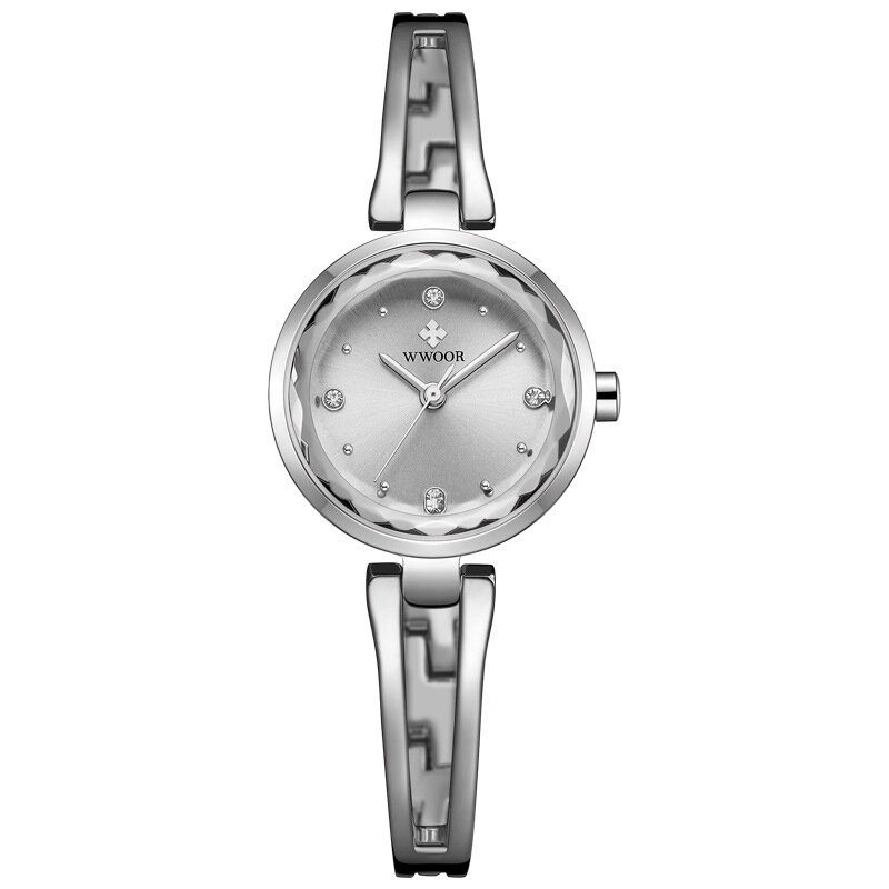 Diamond Armbåndsur For Kvinner I Business Style Steel Band Quartz Watch