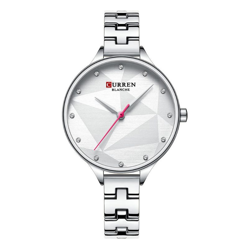 Elegant Design Damearmbåndsur Crystal Full Steel Quartz Watch