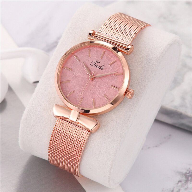 Fasjonabel Elegant Dame Klokke Liv Vanntett Legering Justerbar Bånd Veske No Number Dial Quartz Watch