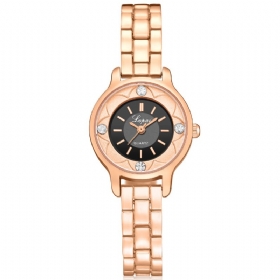 Flower Print Dial Dame Armbånd Watch Legering Diamond Quartz Watch