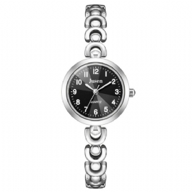 Full Metal Mote Dame Armbåndsur Nummervisning Quartz Watch