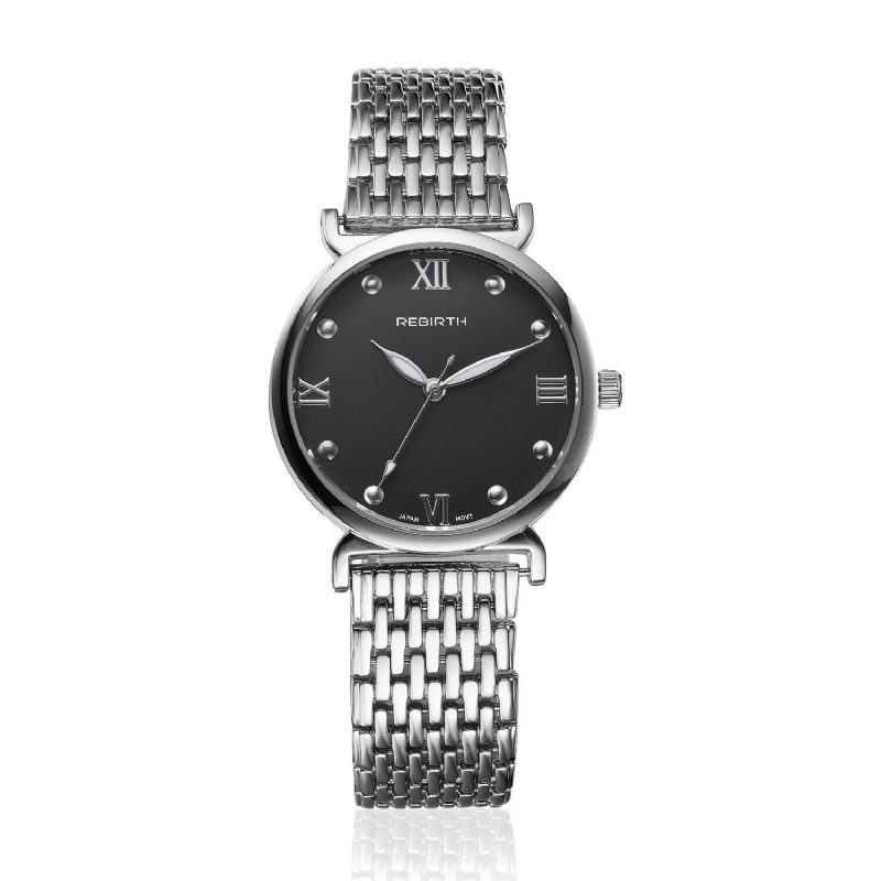 Full Steel Elegant Design Dame Armbåndsur Roman Number Quartz Klokker