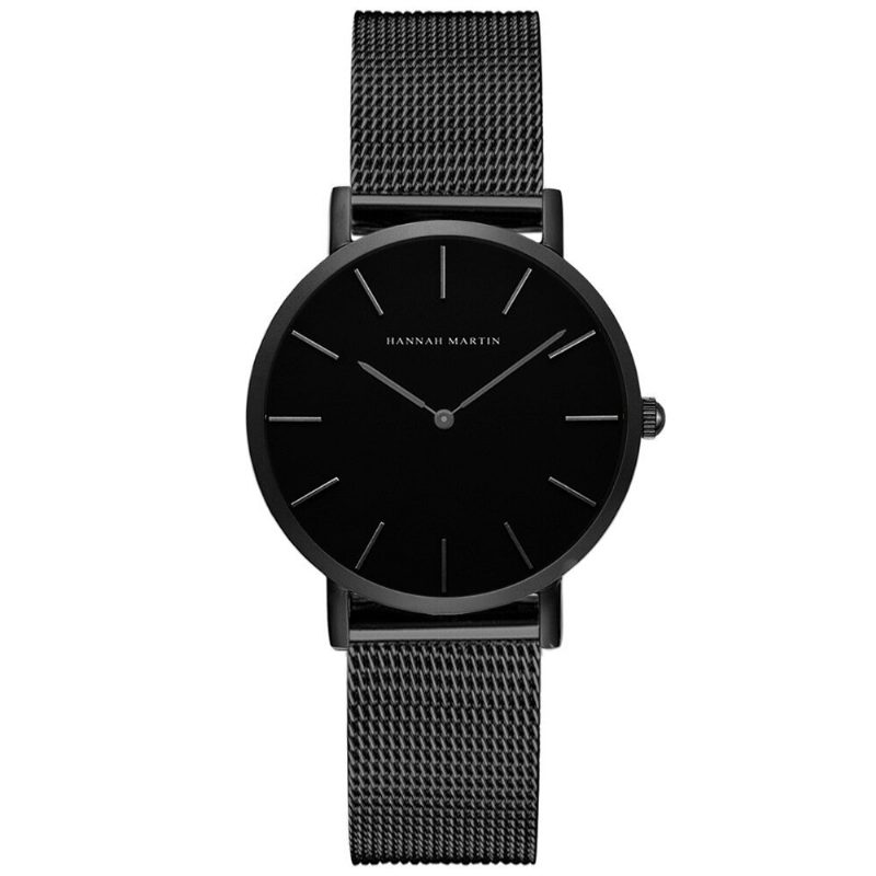 Hannah Martin Ch36 Mote Uformell Enkel Big Dial Steel Mesh-rem Vanntett Kvarts Kvartsklokke