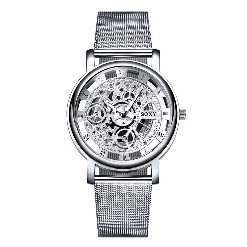 Herreklokke Business Mote Alloy Hollow Quartz Watch