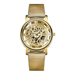 Herreklokke Business Mote Alloy Hollow Quartz Watch