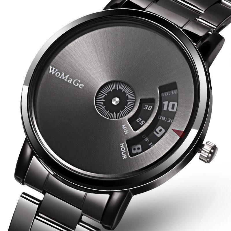 Herreklokke Mote Legering Rustfritt Stålbånd Business Digital Quartz Watch