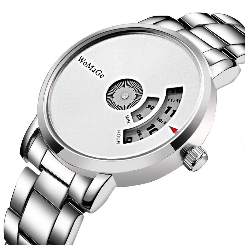 Herreklokke Mote Legering Rustfritt Stålbånd Business Digital Quartz Watch