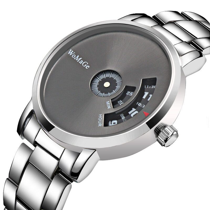 Herreklokke Mote Legering Rustfritt Stålbånd Business Digital Quartz Watch