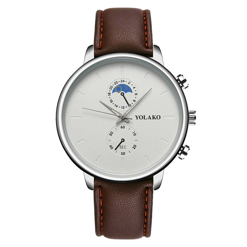 Masculino Mote Style Vanntett Herre Leather Strap Quartz Watch