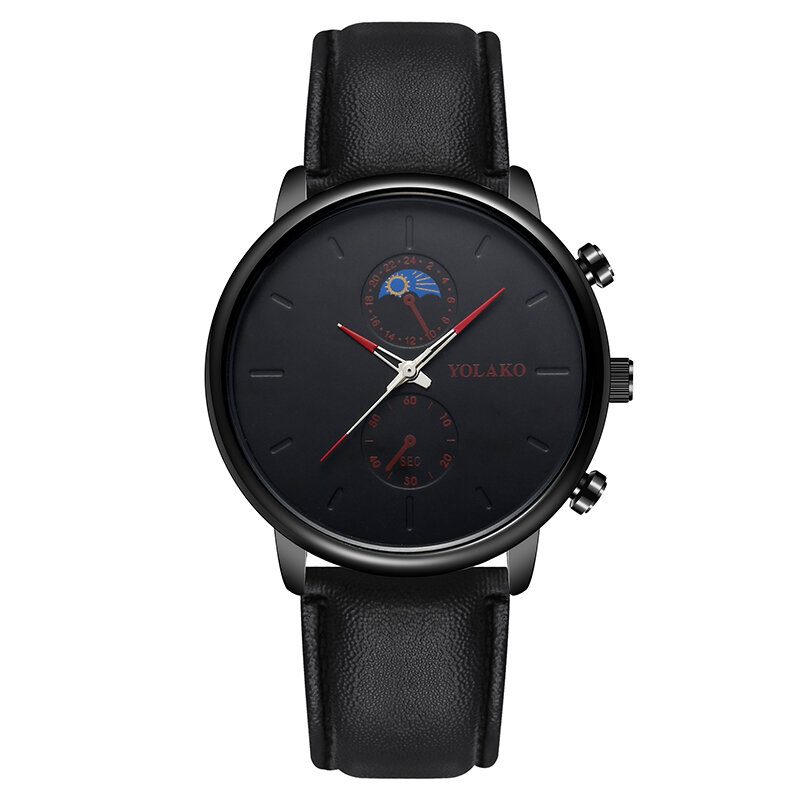 Masculino Mote Style Vanntett Herre Leather Strap Quartz Watch