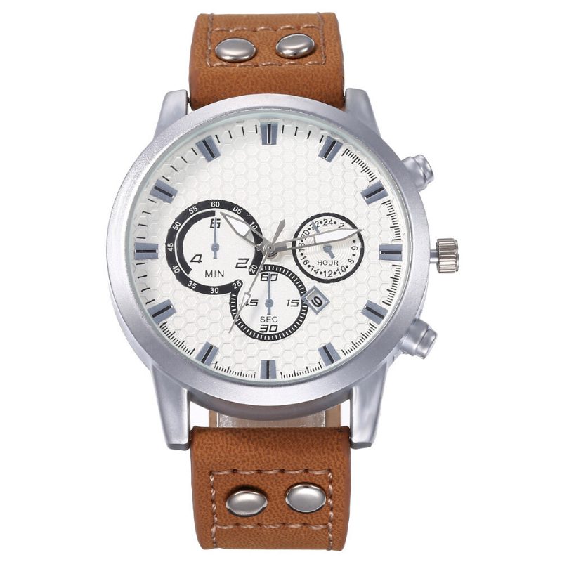 Mote Elegent Alloy Sports Business Casual Belte Herreklokke Quartz Watch