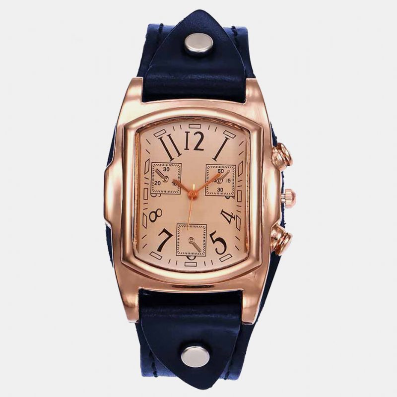 Mote Fargerik Luksus Retro Skinnrem Time Display Quartz Watch