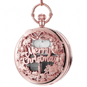 Mote God Jul Ord Musikkboks Musikkspiller Lommeklokke Metal Vintage Quartz Watch