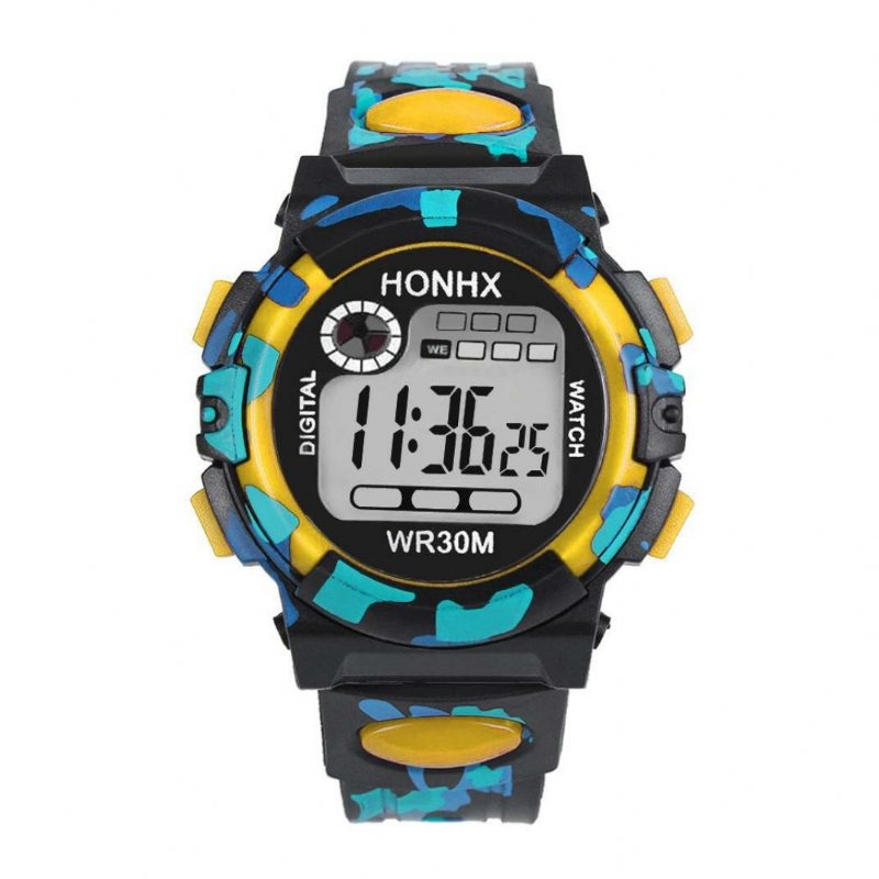 Mote Herreklokke Lysende Dato Uke Display Multifunksjon Camouflage Sport Digital Watch