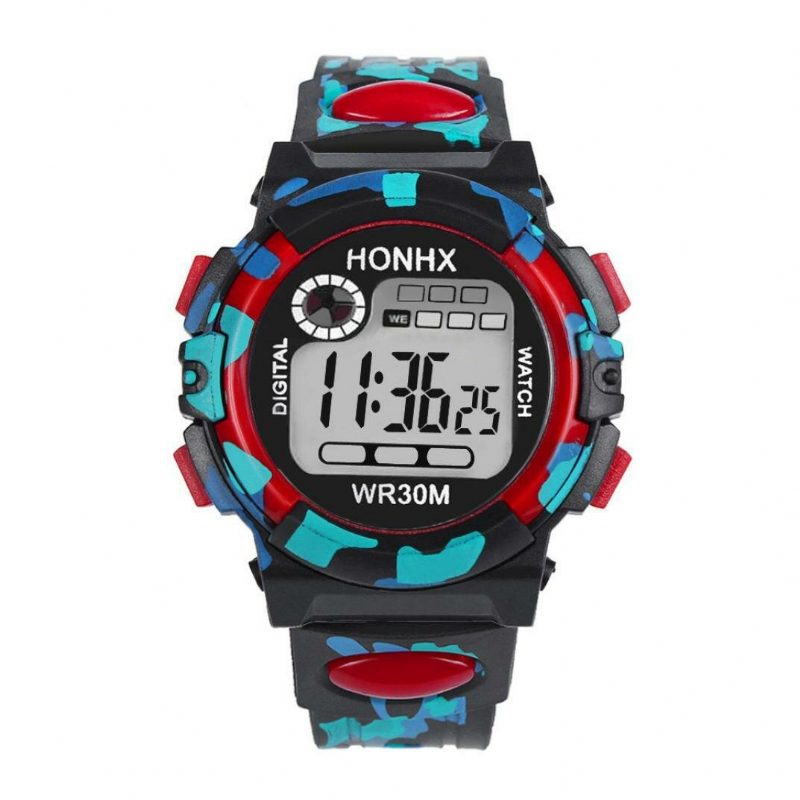 Mote Herreklokke Lysende Dato Uke Display Multifunksjon Camouflage Sport Digital Watch