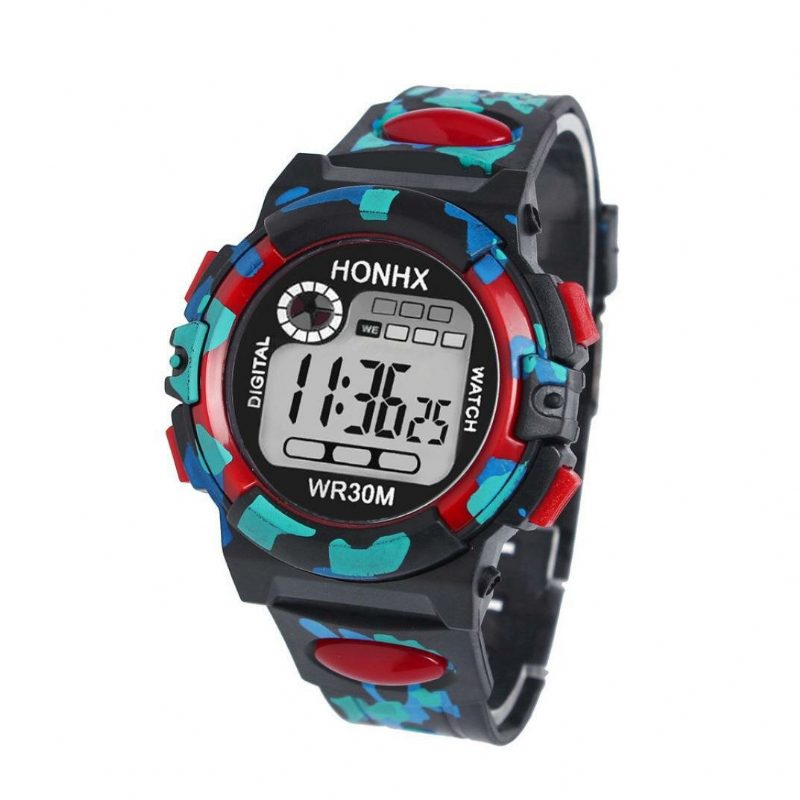 Mote Herreklokke Lysende Dato Uke Display Multifunksjon Camouflage Sport Digital Watch