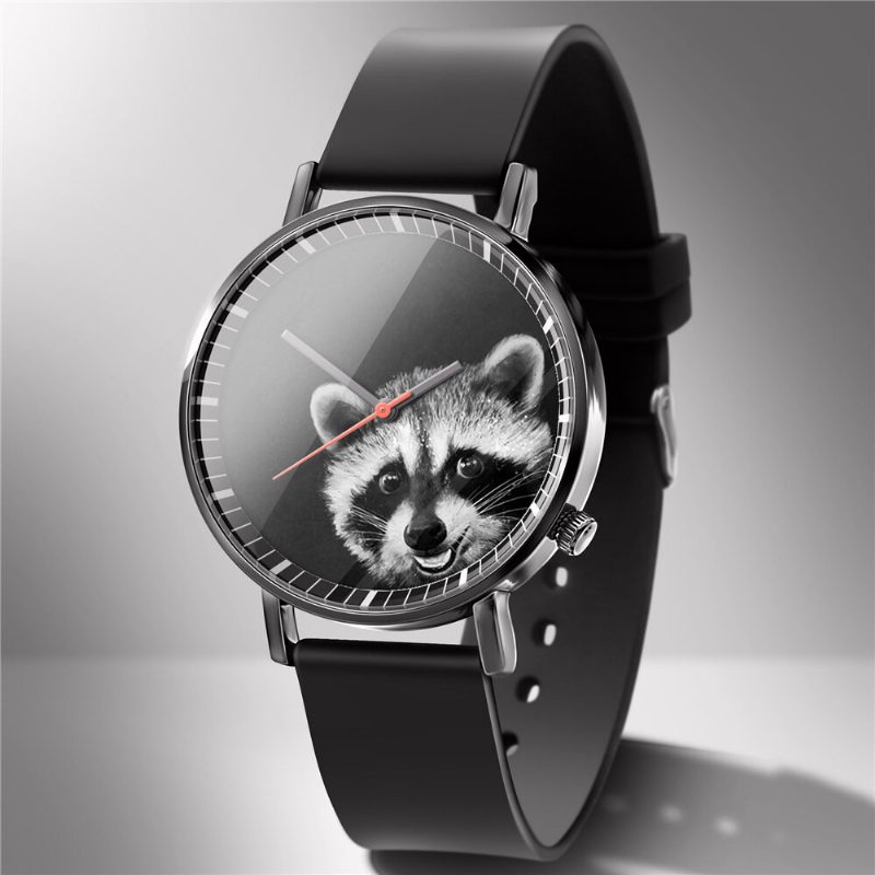 Mote Quartz Watch Animal Print Herre Business Watch Søt Svart-hvit Hunder Katter Mønster Dame Quartz Watch