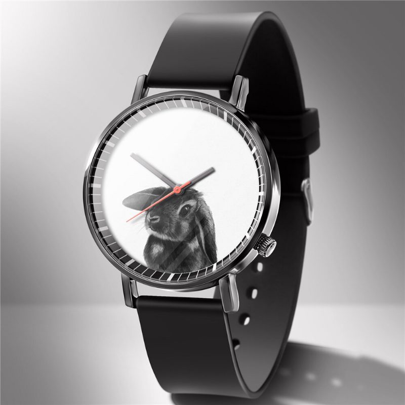 Mote Quartz Watch Animal Print Herre Business Watch Søt Svart-hvit Hunder Katter Mønster Dame Quartz Watch