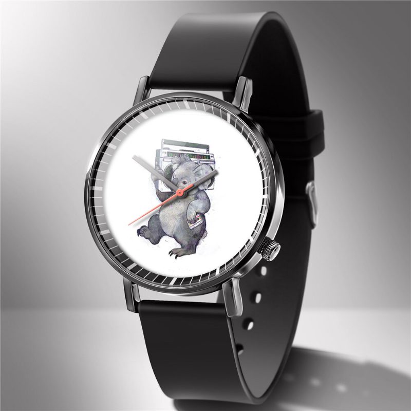 Mote Quartz Watch Animal Print Herre Business Watch Søt Svart-hvit Hunder Katter Mønster Dame Quartz Watch