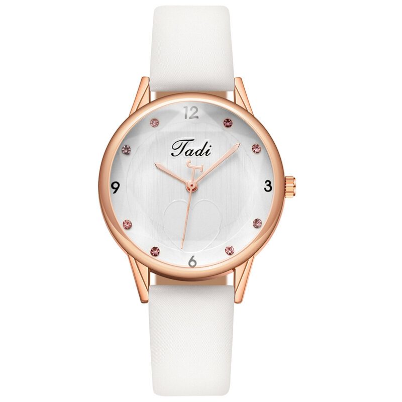 Mote Uformell Elegant Sport Dame Klokker Lær Band Urskive Rose Gull Håndledd Legering Veske Quartz Watch