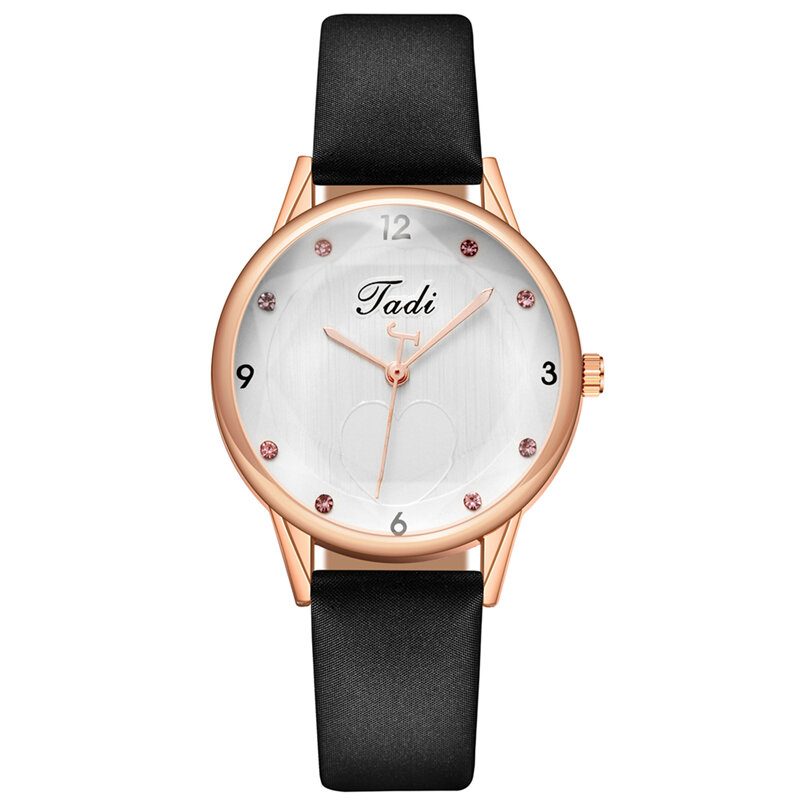 Mote Uformell Elegant Sport Dame Klokker Lær Band Urskive Rose Gull Håndledd Legering Veske Quartz Watch