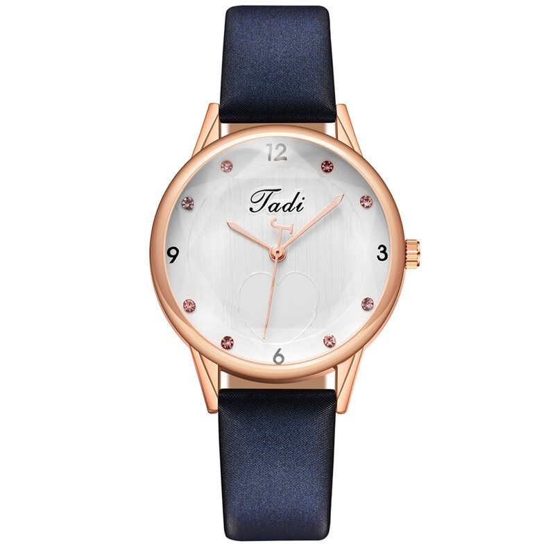 Mote Uformell Elegant Sport Dame Klokker Lær Band Urskive Rose Gull Håndledd Legering Veske Quartz Watch