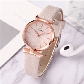 Mote Uformell Elegante Kvinner Klokker Lær Band Urskive Rose Gull Håndledd Legering Veske Quartz Watch