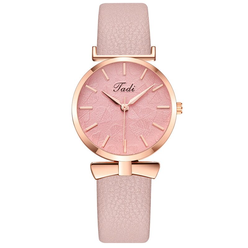 Mote Uformell Elegante Kvinner Klokker Lær Band Urskive Rose Gull Håndledd Legering Veske Quartz Watch