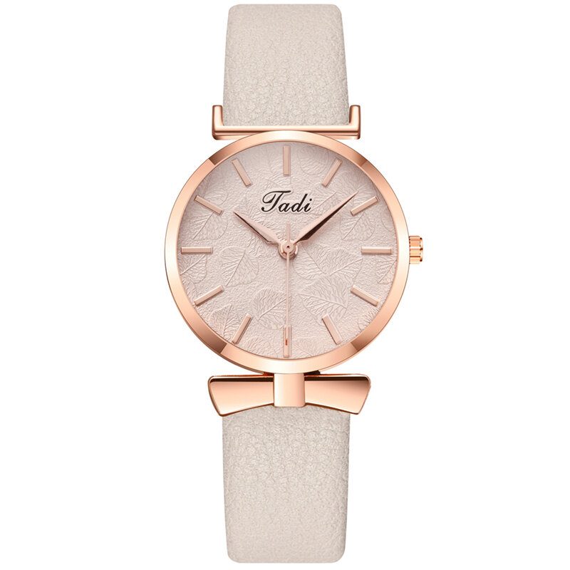 Mote Uformell Elegante Kvinner Klokker Lær Band Urskive Rose Gull Håndledd Legering Veske Quartz Watch