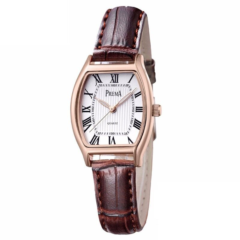 Mote Uformelt Romertall Pu Leather Band Dame Quartz Watch Armbåndsur