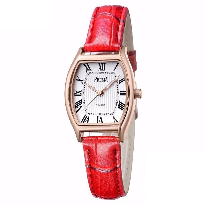 Mote Uformelt Romertall Pu Leather Band Dame Quartz Watch Armbåndsur