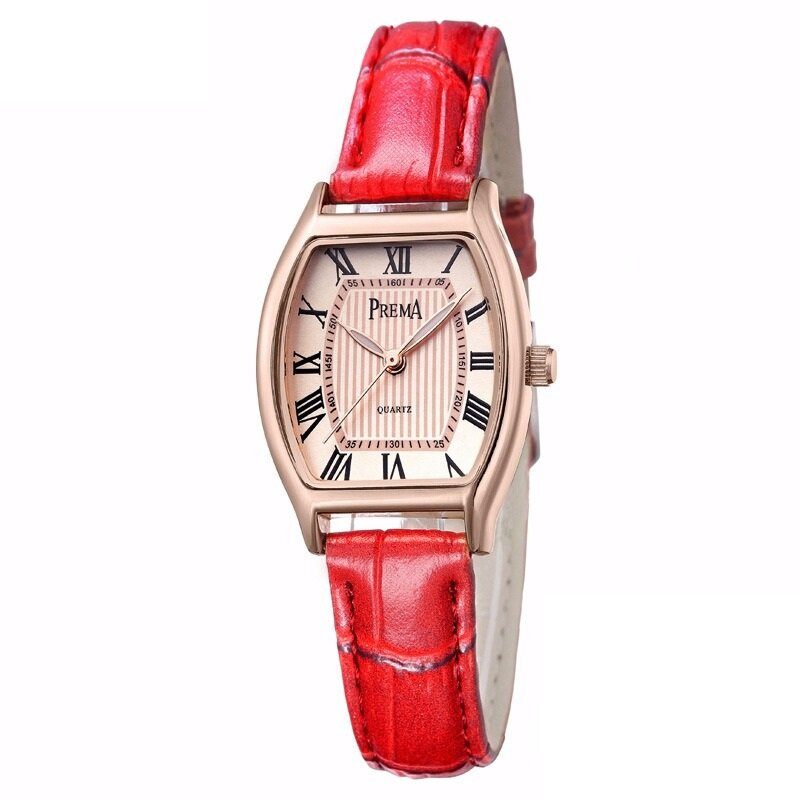 Mote Uformelt Romertall Pu Leather Band Dame Quartz Watch Armbåndsur