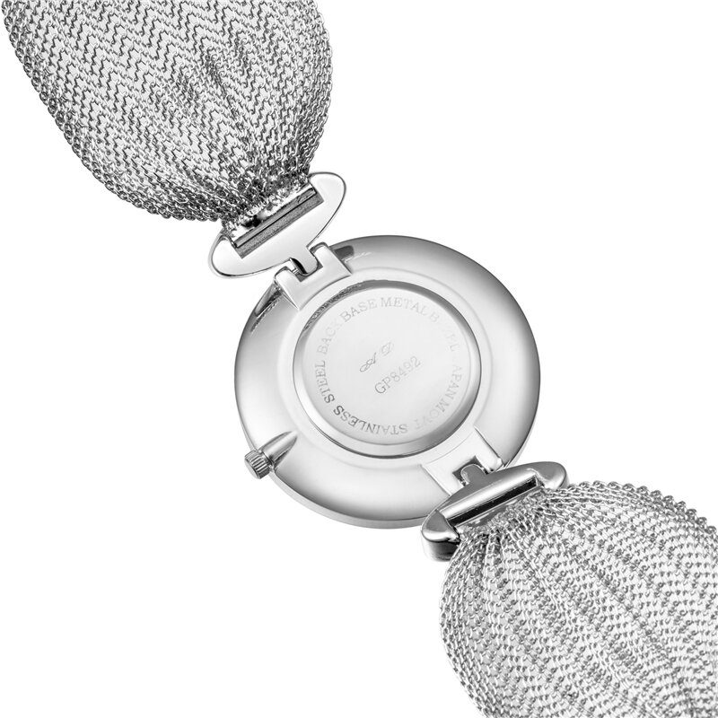 Mote Unik Design Large Dial Mesh Armbånd Kvarts Klokke