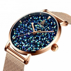 Motestil Gypsophila Urskive Magnetisk Dameklokke Ultra Thin Quartz Watch