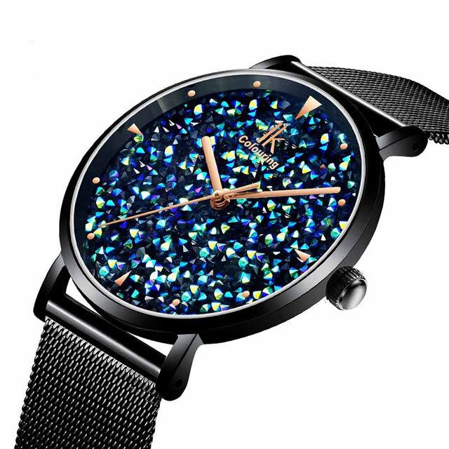 Motestil Gypsophila Urskive Magnetisk Dameklokke Ultra Thin Quartz Watch