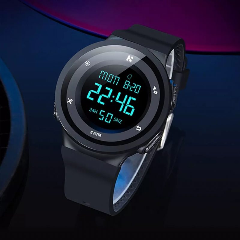 Twentyseventeen Qingpai Multifunction 12/24 Hour Date Week Lysende Display Vekkerklokke Stoppeklokke 5atm Vanntett Menn Digital Watch Fra Xiaomi Youpin