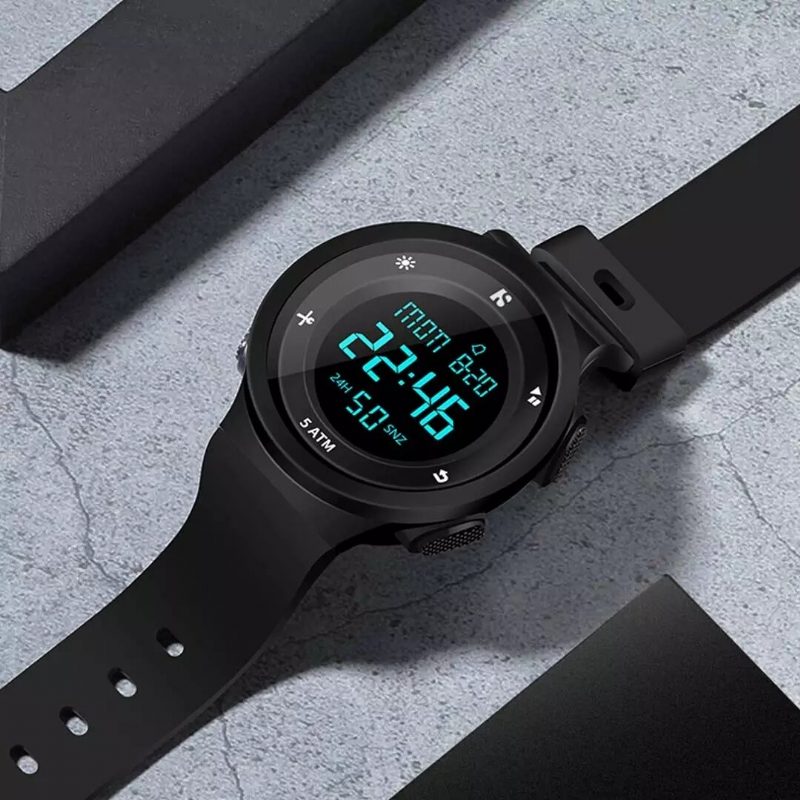 Twentyseventeen Qingpai Multifunction 12/24 Hour Date Week Lysende Display Vekkerklokke Stoppeklokke 5atm Vanntett Menn Digital Watch Fra Xiaomi Youpin