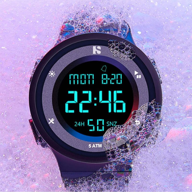 Twentyseventeen Qingpai Multifunction 12/24 Hour Date Week Lysende Display Vekkerklokke Stoppeklokke 5atm Vanntett Menn Digital Watch Fra Xiaomi Youpin