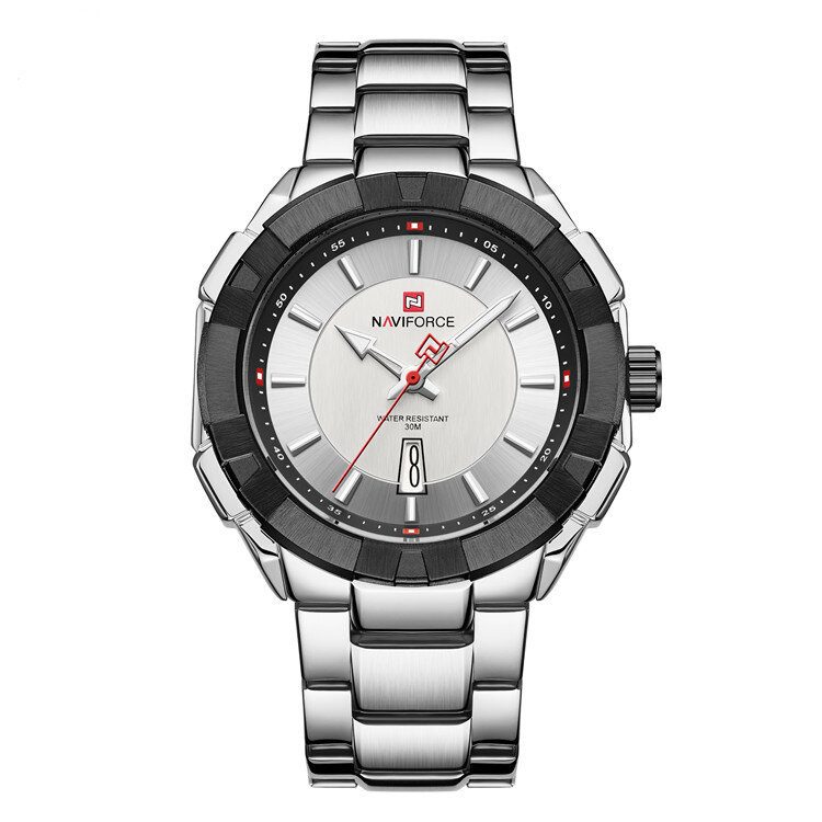 Vanntett Fasjonabelt Herrearmbåndsur Full Steel Business Style Quartz Watch