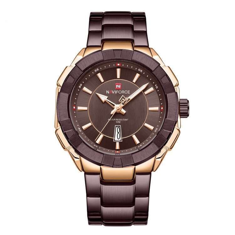 Vanntett Fasjonabelt Herrearmbåndsur Full Steel Business Style Quartz Watch