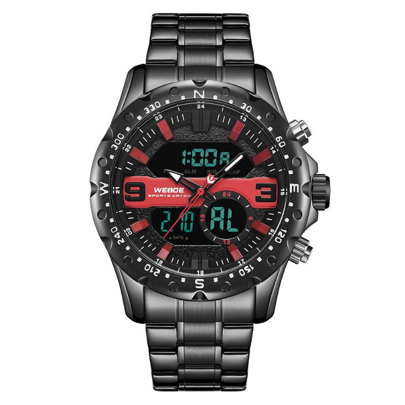 Weide Wh8502 Business Style Dual Display Watch Lcd Digital Chronograph 3atm Vanntett Herreklokke