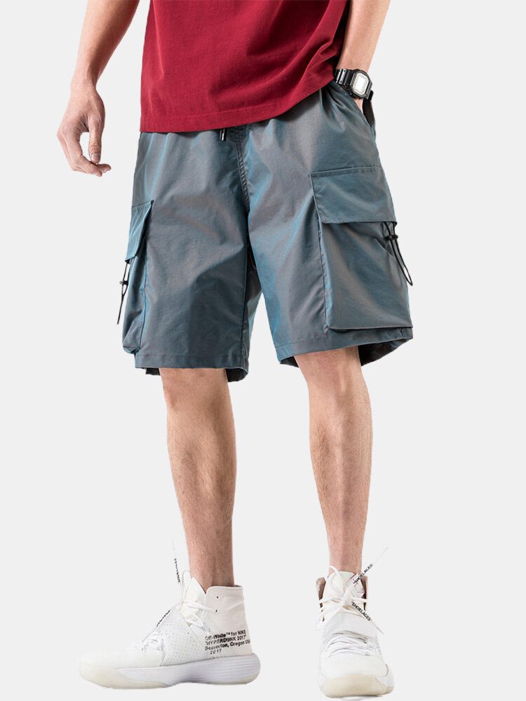 Casual Cargo-shorts Med Snøring For Menn Med Stor Lomme