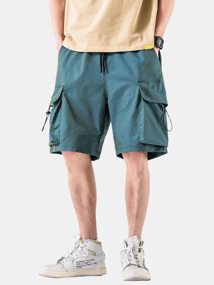 Casual Cargo-shorts Med Snøring For Menn Med Stor Lomme