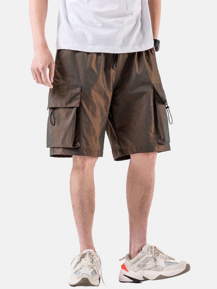 Casual Cargo-shorts Med Snøring For Menn Med Stor Lomme